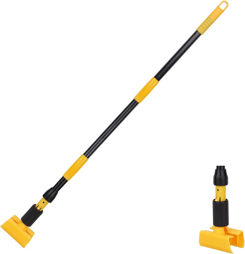 BeiLan Mop Handle Commercial Heavy Duty - 57 Inch Industrial Metal Mop Stick with Jaw Clamp Replacement for Floor Cleaning - Professional Gripper Mops Head Replacement Holder - Image 1